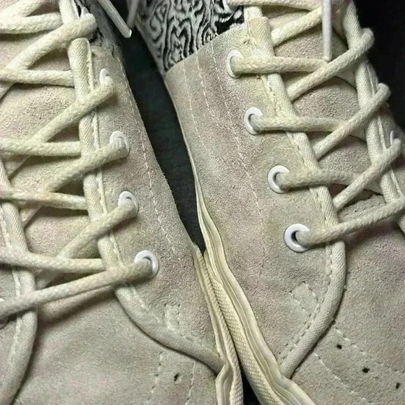 Vans Sk8 Hi TC6D Woven Flower Black White Skateboard Shoes Mens 9.5/Womens 11 - Picture 10 of 15